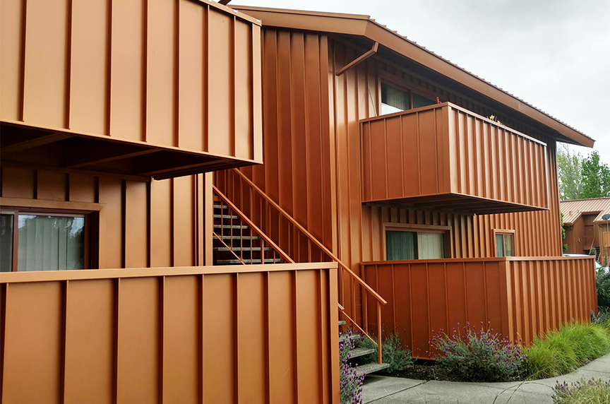 metal wall panels on a residential building