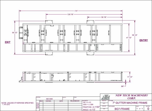 BG7 Gutter Machine Footprint
