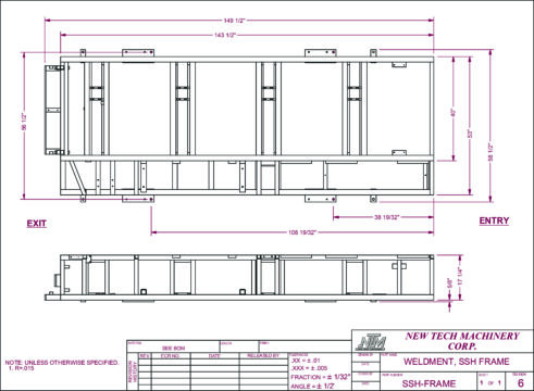 SSH Roof Panel Machine Footprint