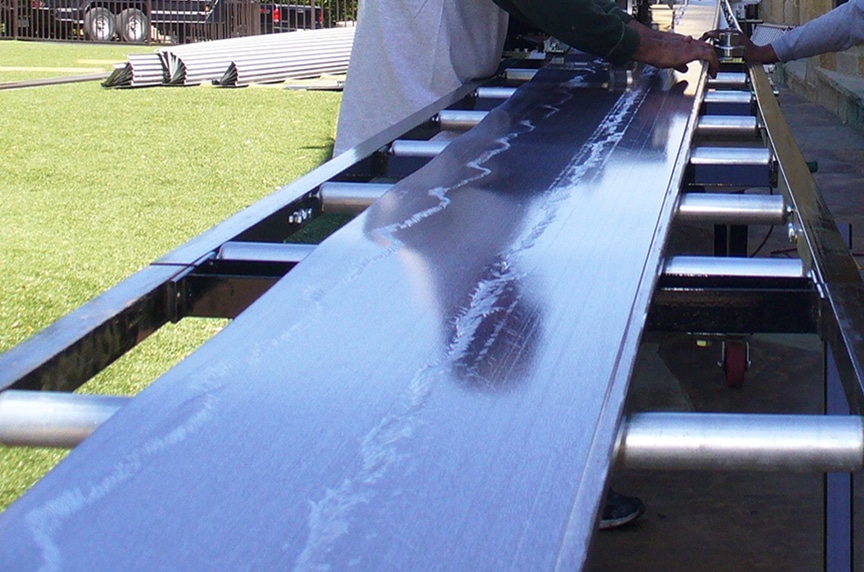 roof panel with markings on it