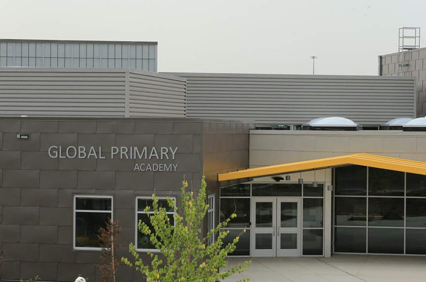 metal wall panels on school building