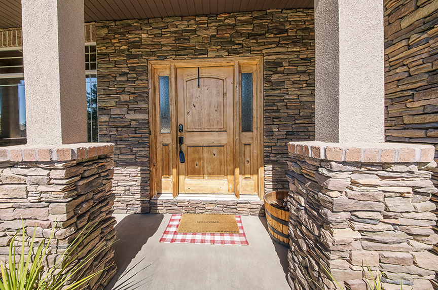 stone veneer on home