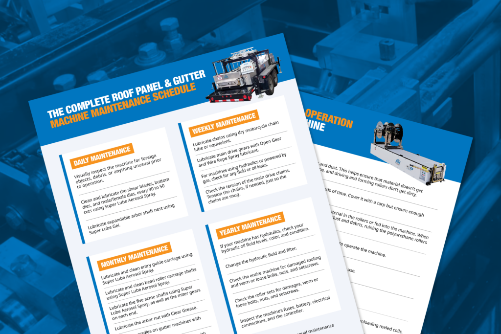 The Complete Roof Panel and Gutter Machine Maintenance Schedule