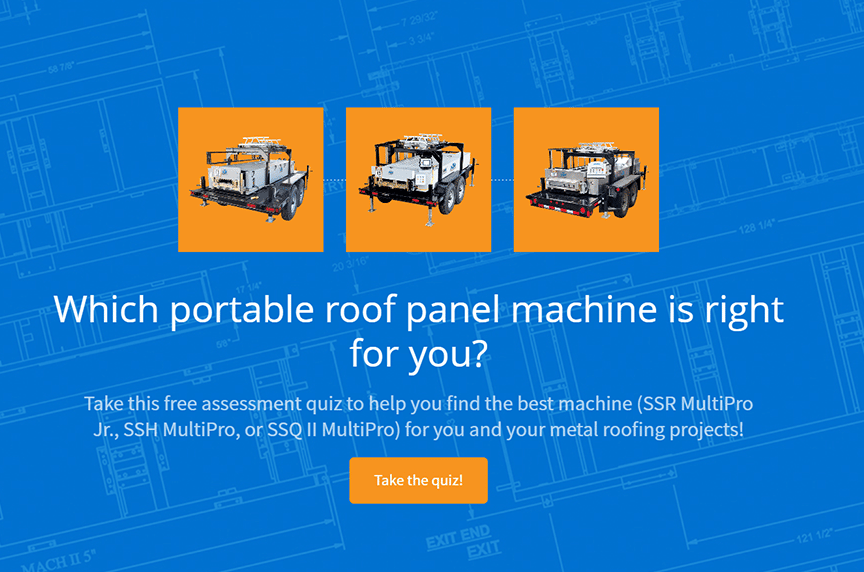 NTM roof panel machine assessment quiz intro