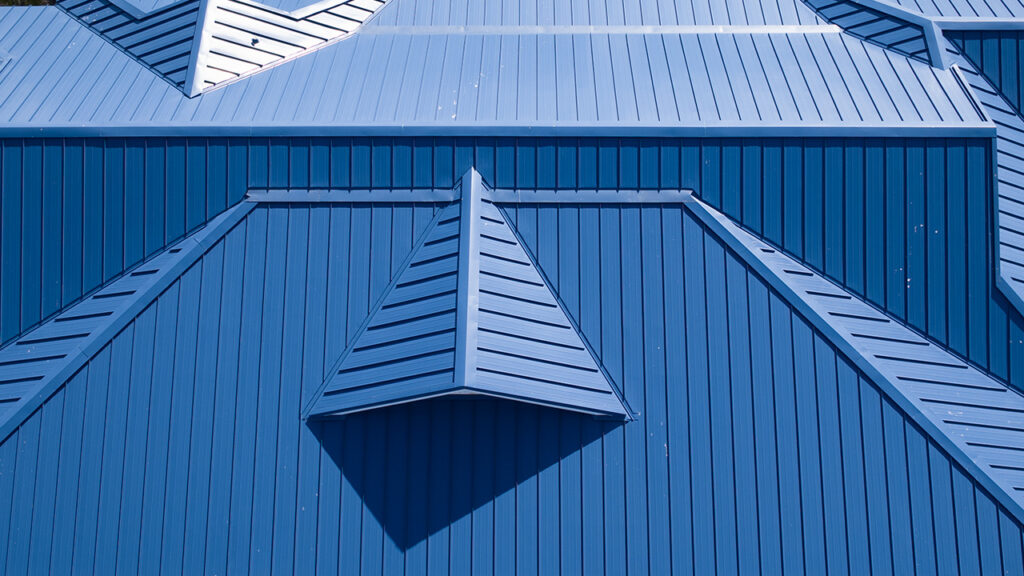 Blue roof with striations