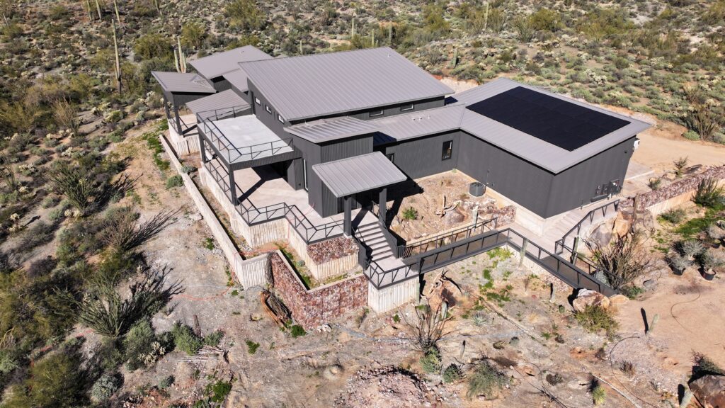 Metal roof on desert home