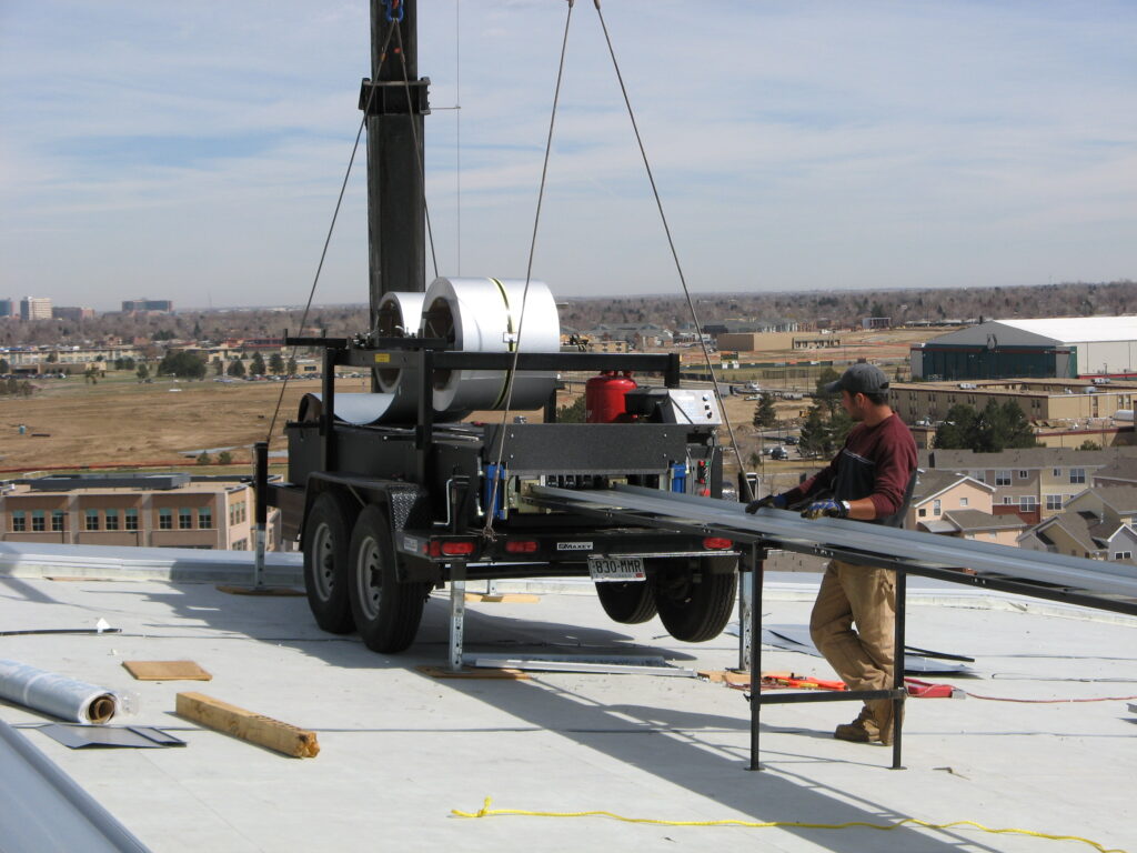 running panels on rooftop