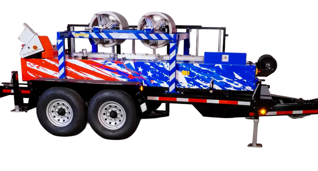 Side view of an SSQ3 MultiPro wrapped in a stars-and-stripes design