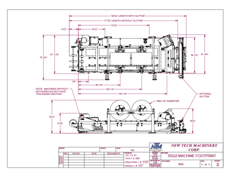 SSQ3 Roof Panel Machine Footprint